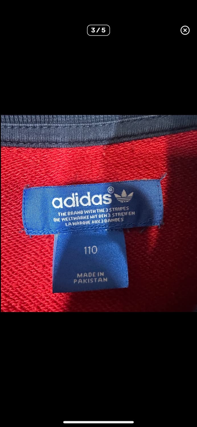  (바배) 아디다스 레드 네이비 배색 맨투맨 상품이미지3