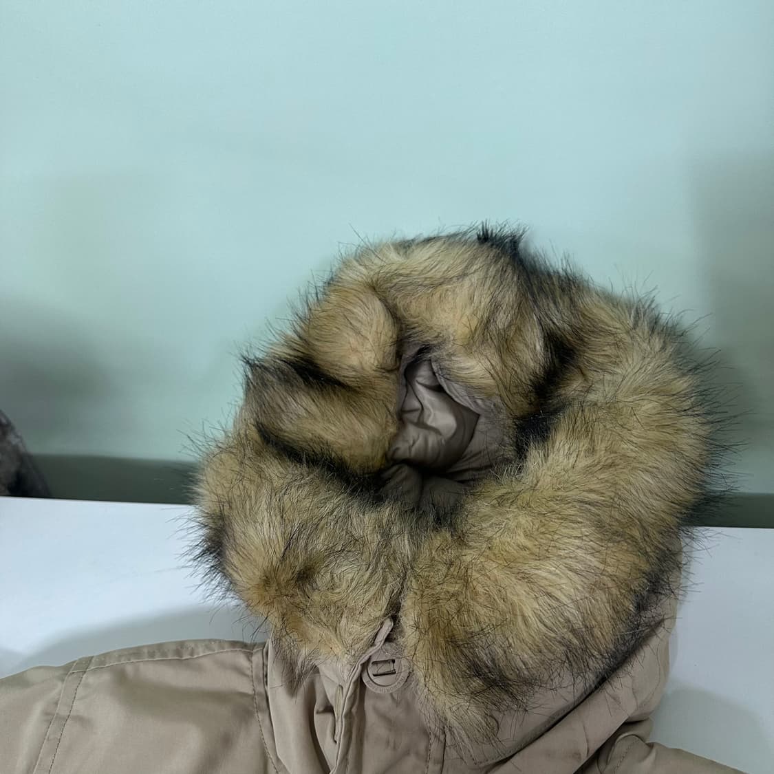 S 95 노스페이스 베이지 후드탈부착 밑단스트링 덕다운 N3B점퍼 상품이미지5