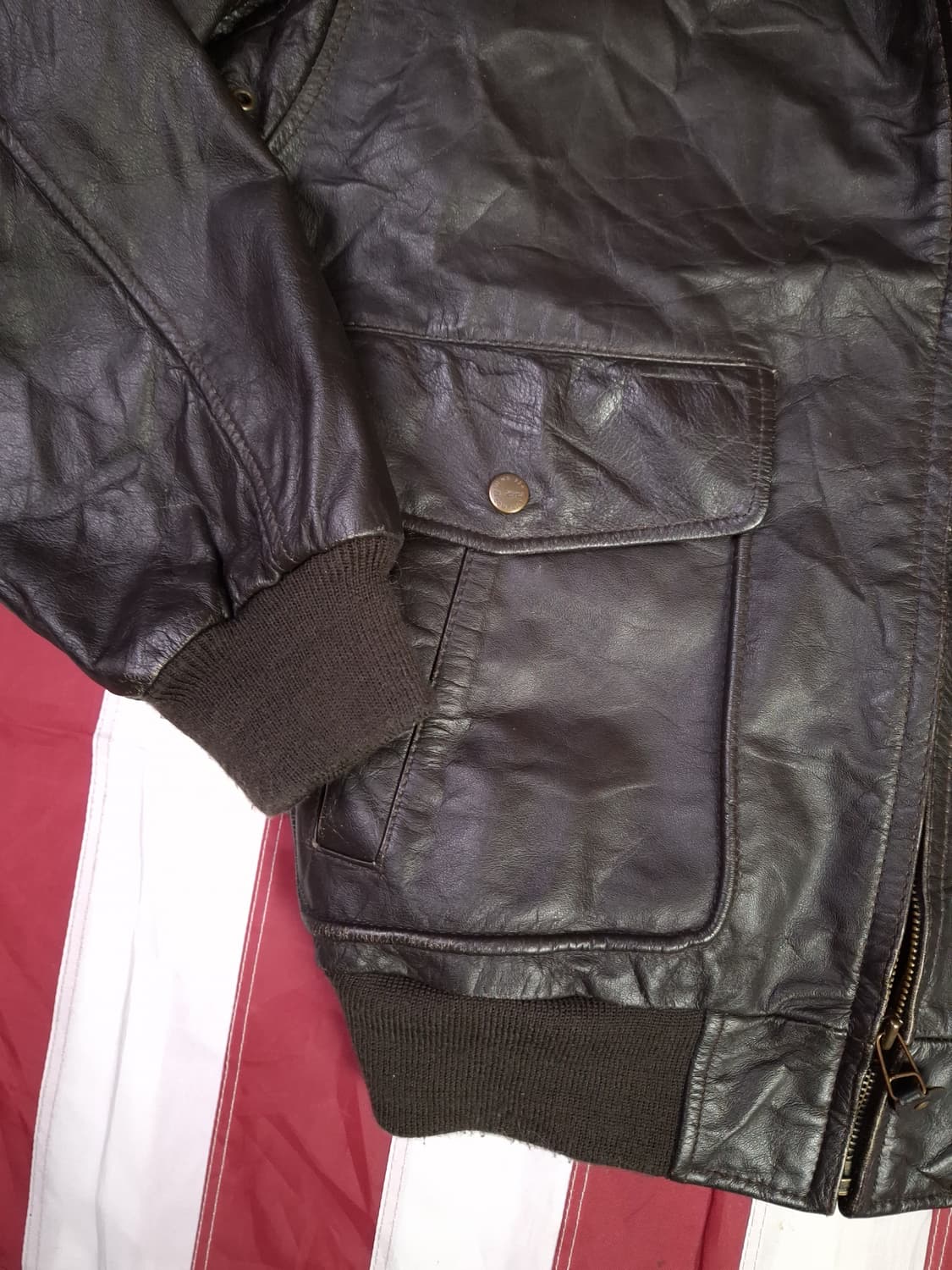 90's 일본판 맥호프 밀리터리 리얼레더 항공자켓 상품이미지4