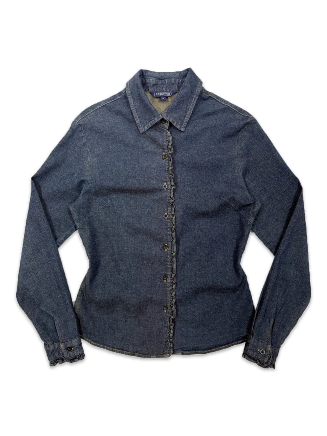 빈티지 데님 프릴 셔츠 상품이미지1