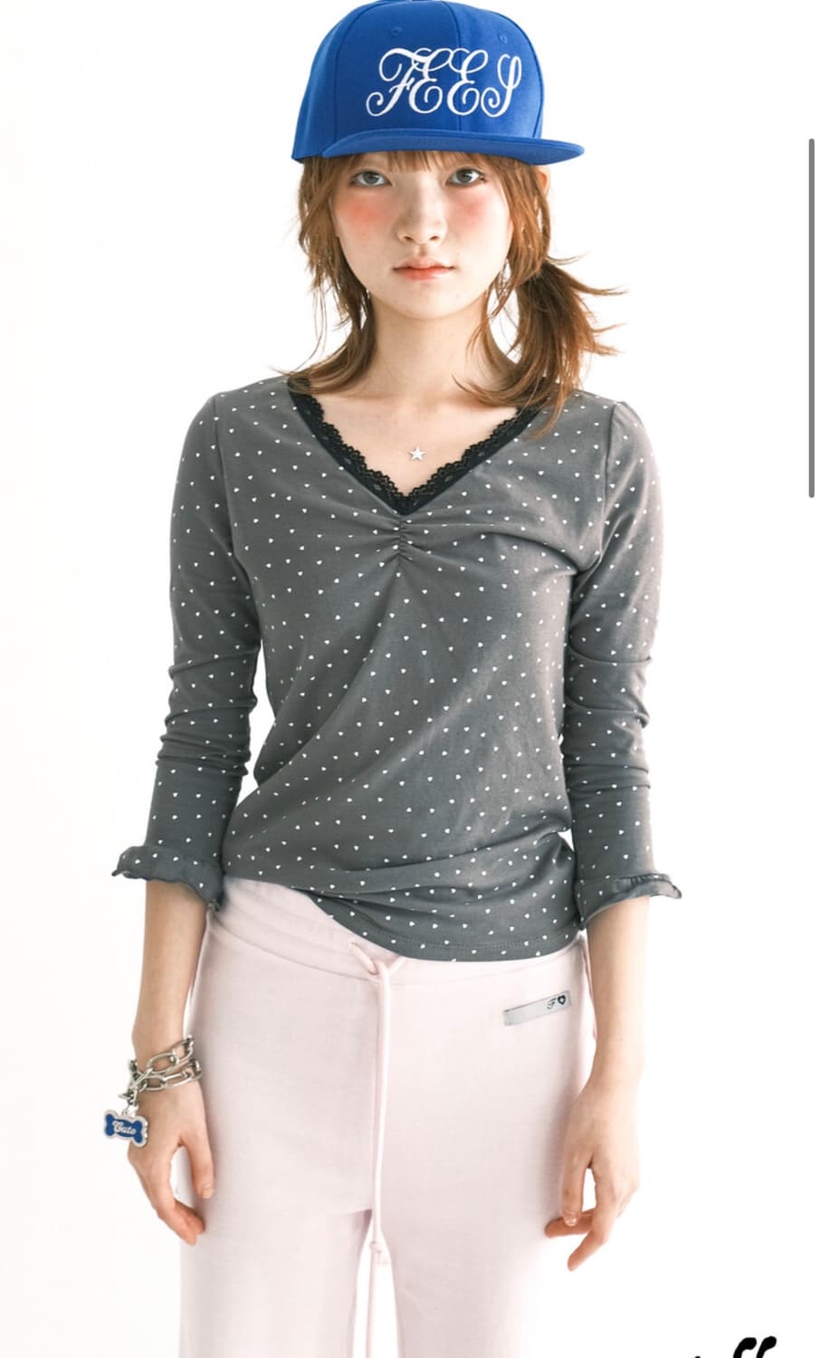 샵 페어리 mini heart lace top (charcoal) 상품이미지1