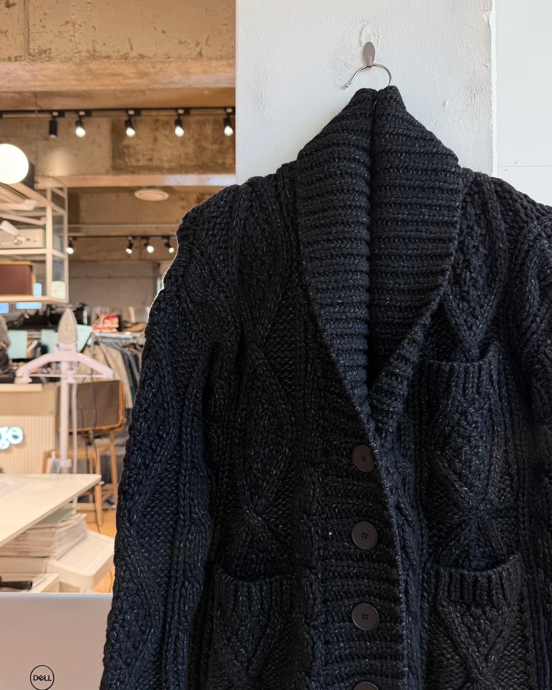 mm6 블랙 울 숄카라 가디건  상품이미지4