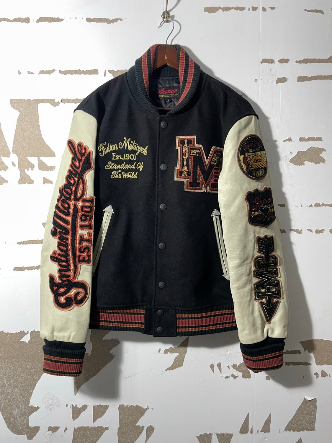 90‘s 인디안모터사이클 바시티 자켓 상품이미지1