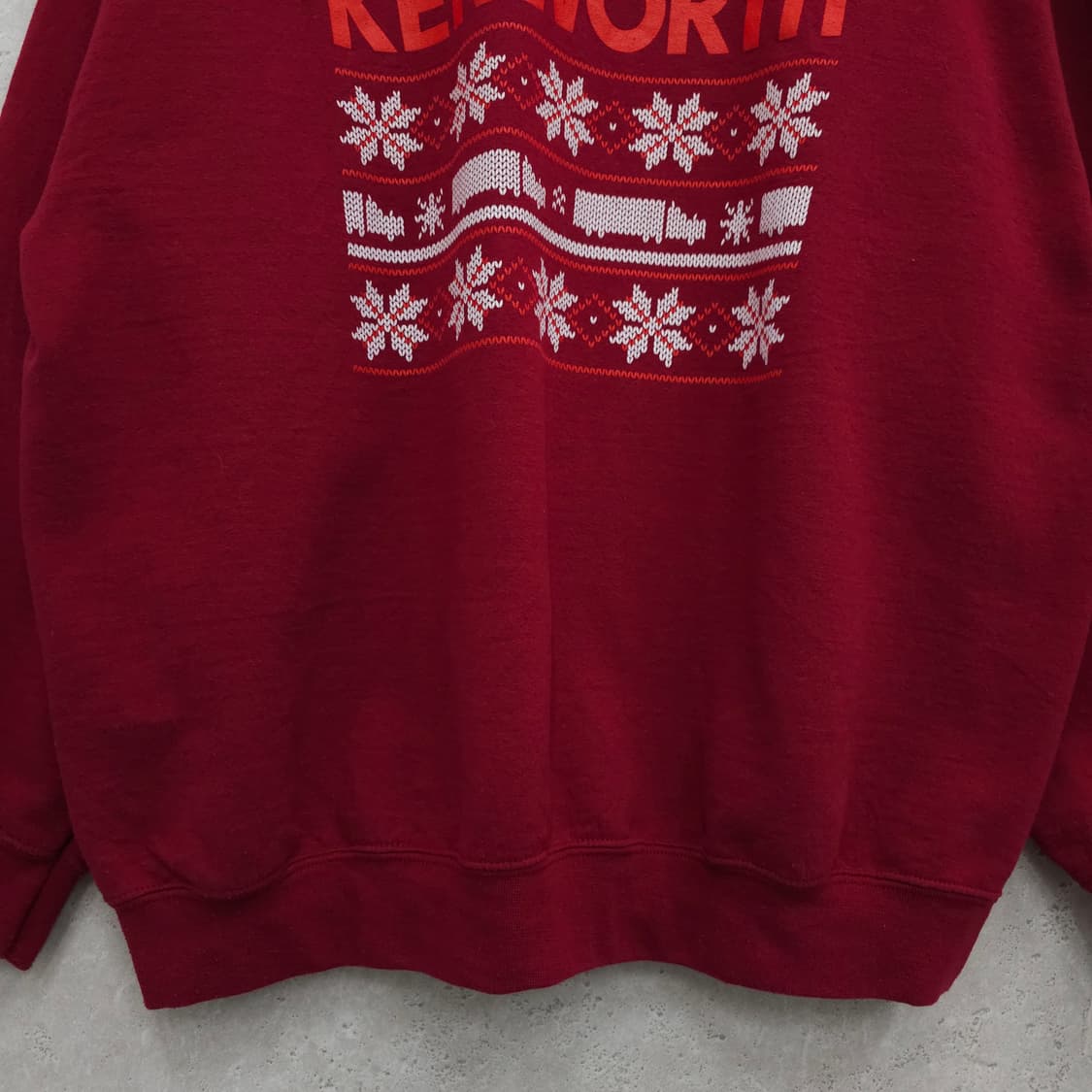 레드 크리스마스 눈꽃 맨투맨 기모 스웻셔츠 상품이미지3