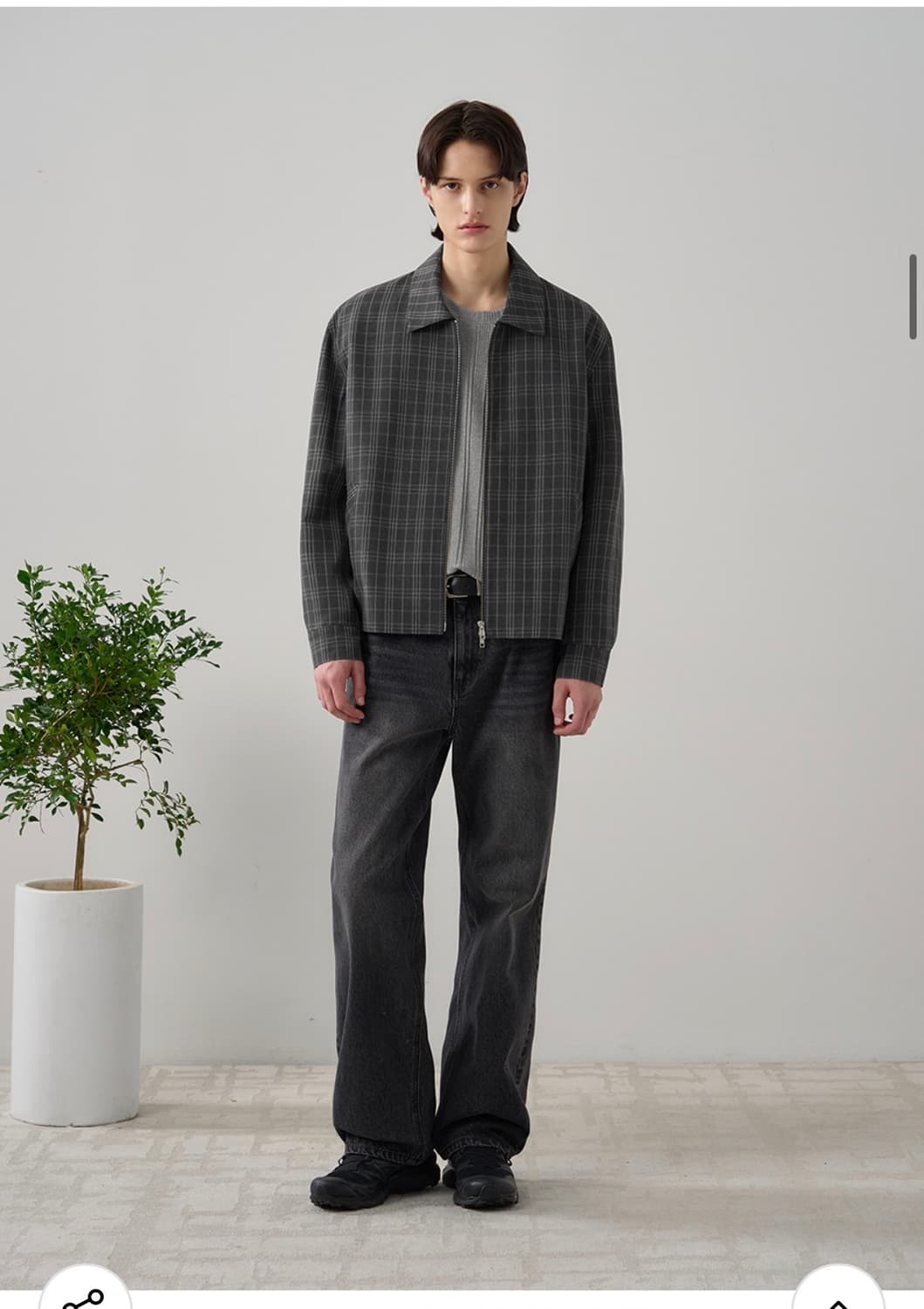 (새상품)(XL) 드로우핏 스테이블 레이어 체크 자켓 [GREY] 상품이미지5