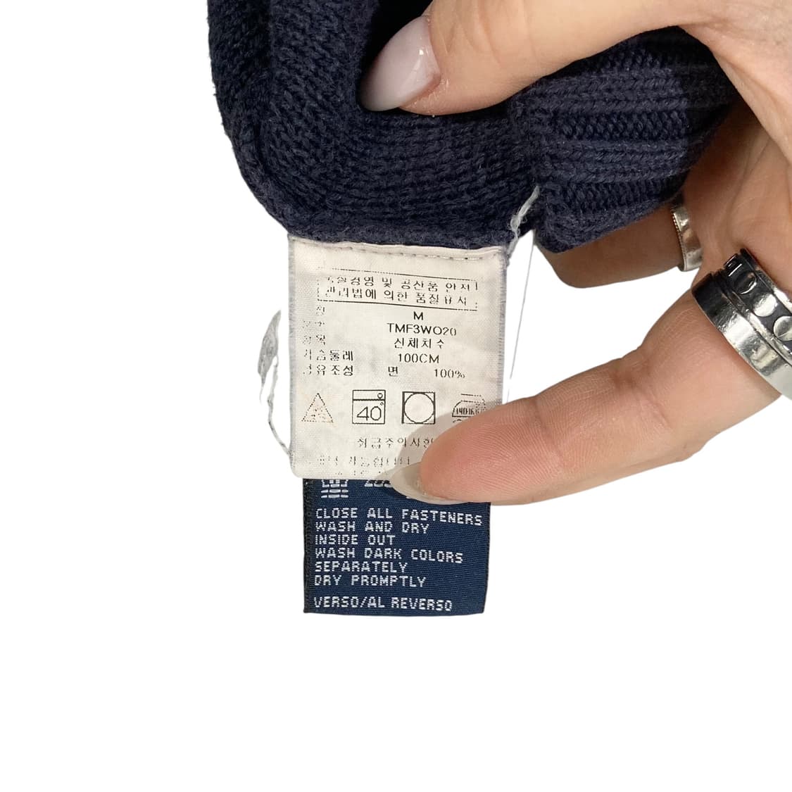 타미힐피거 네이비 반집업 니트 상품이미지4