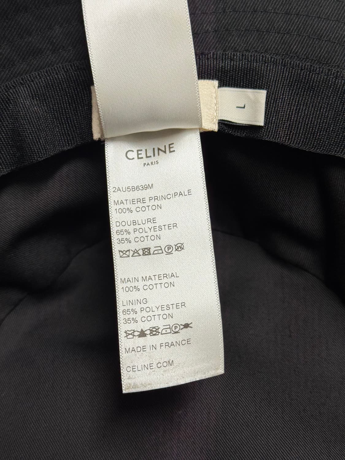 [L] 셀린느 버킷햇 코튼 개버딘 울트라 블랙 상품이미지5