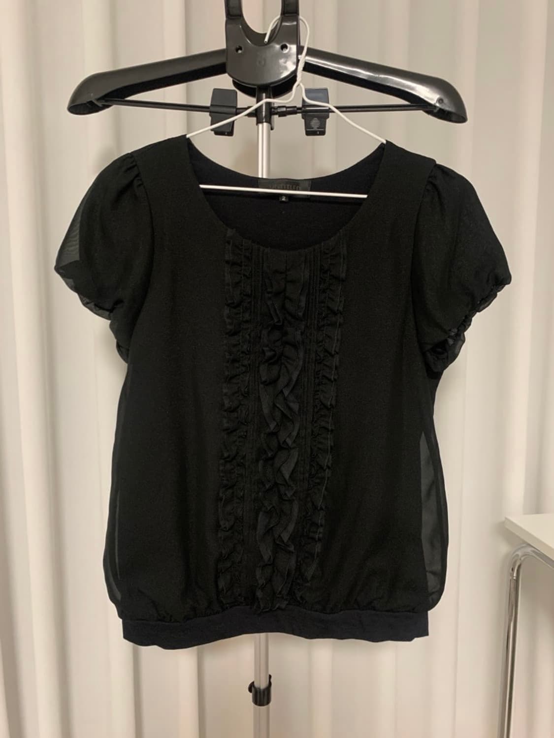 블랙프릴로걀블라우스 고딕반팔공겜여주고스로리히메갸루펑크리즈리사로리타엑시즈팜 상품이미지1