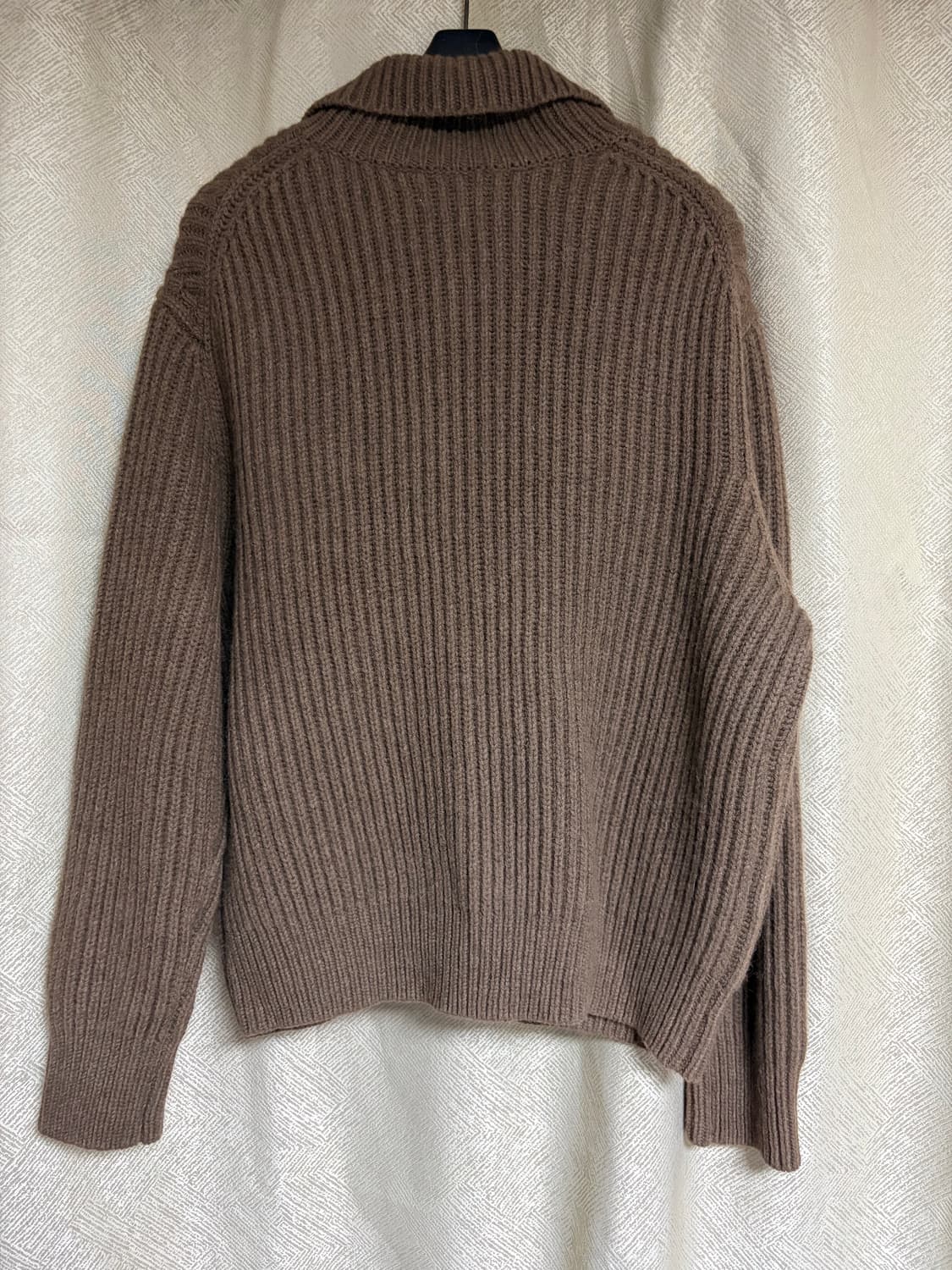 [L] 코스 리브드 알파카 블렌드 가디건 브라운 멜란지 상품이미지2