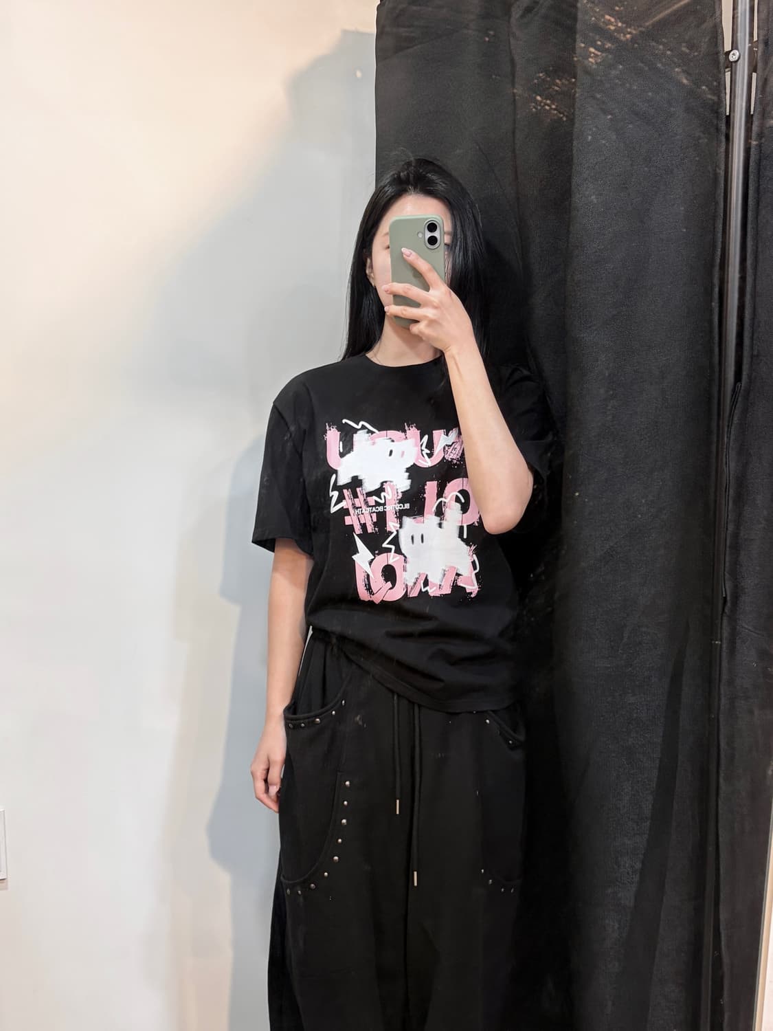 착샷) y2k 고양이 프린팅 반팔 티셔츠 상품이미지1