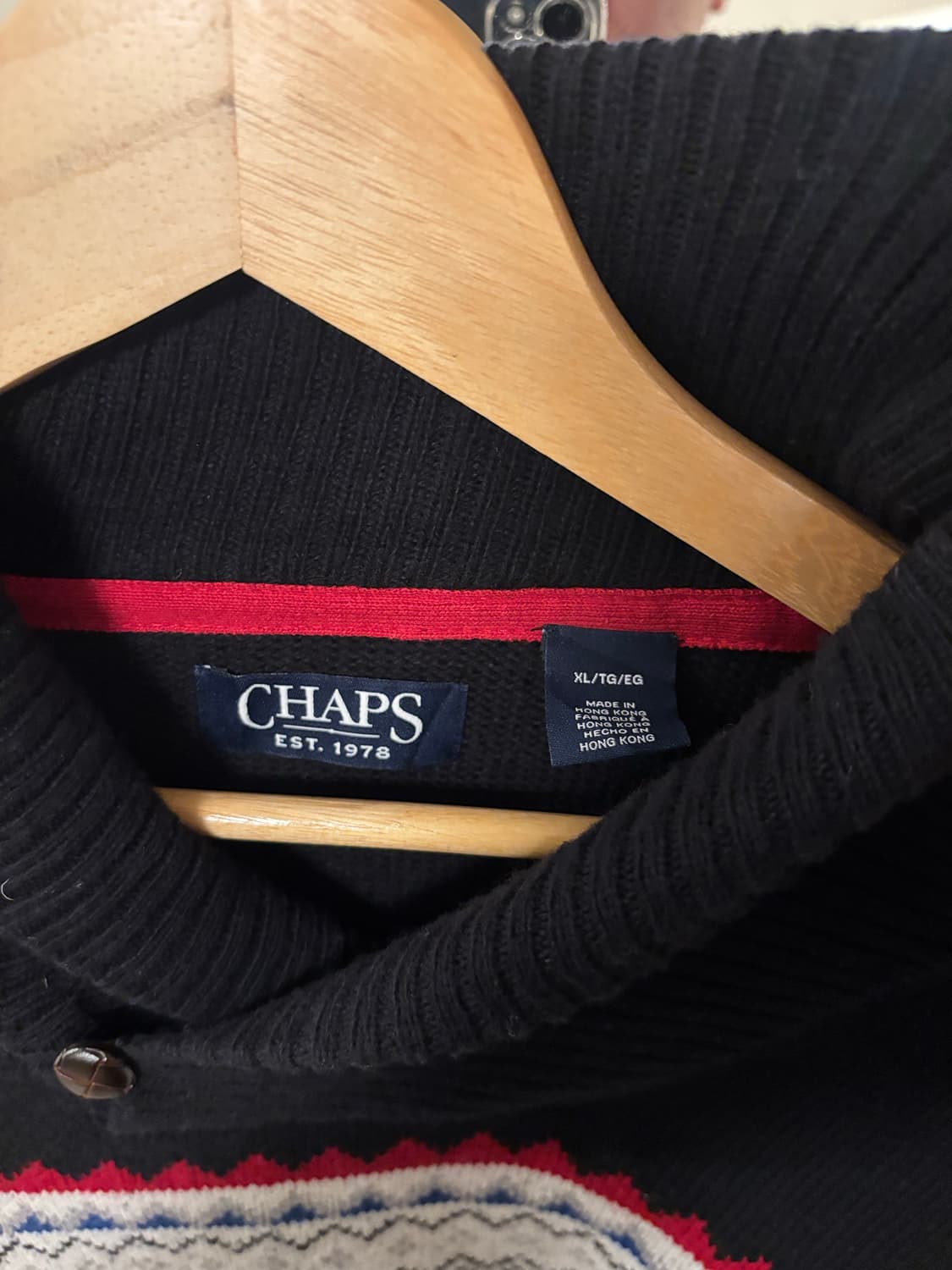 챕스 CHAPS 랄프로렌 패턴 숄카라 니트 상품이미지3