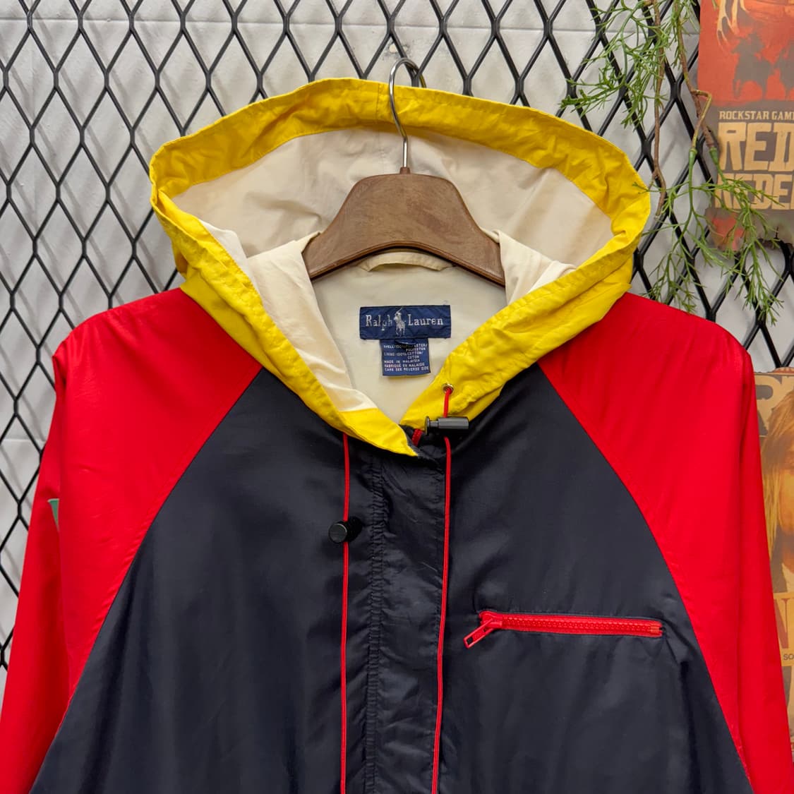90s 폴로 랄프로렌 아노락 후드 바람막이 P-93 패치 포인트 네이비 상품이미지3
