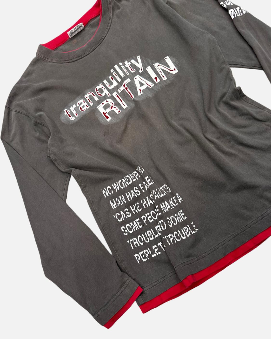 grunge lettering grey t-shirt 상품이미지2