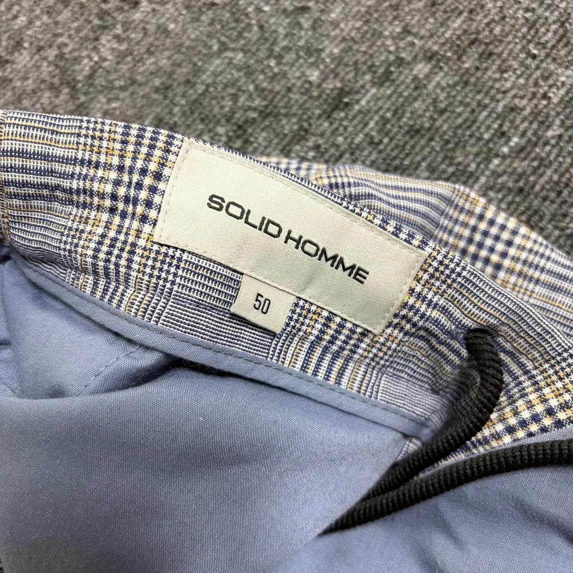 솔리드옴므 린넨 체크 슬랙스 상품이미지3