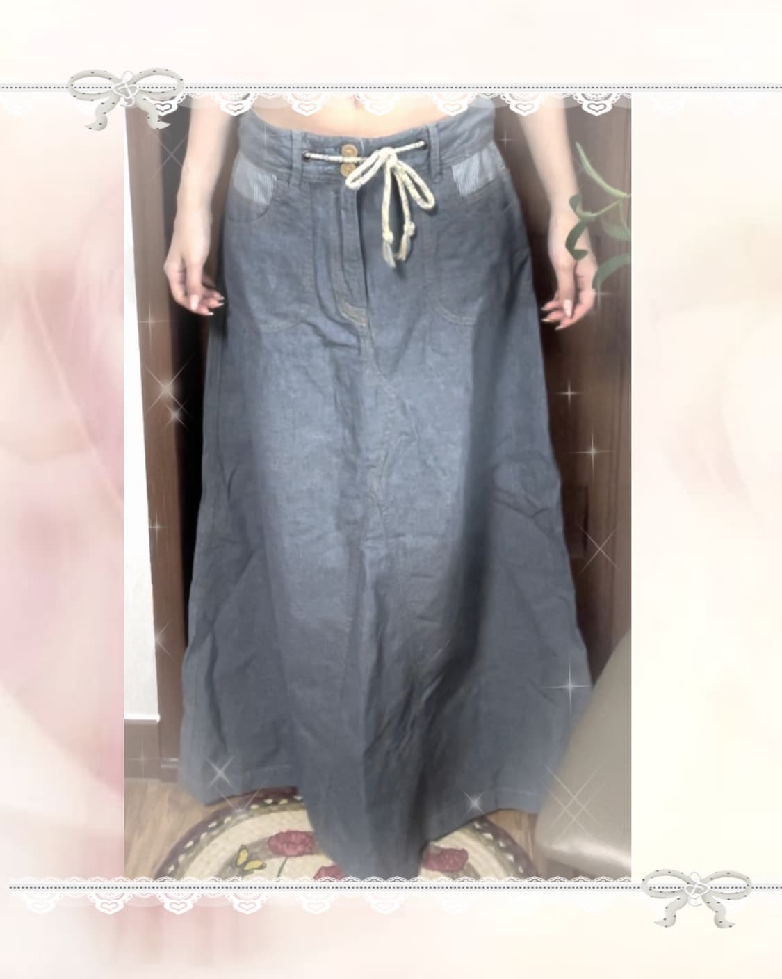 JP vintage denim skirt 상품이미지4
