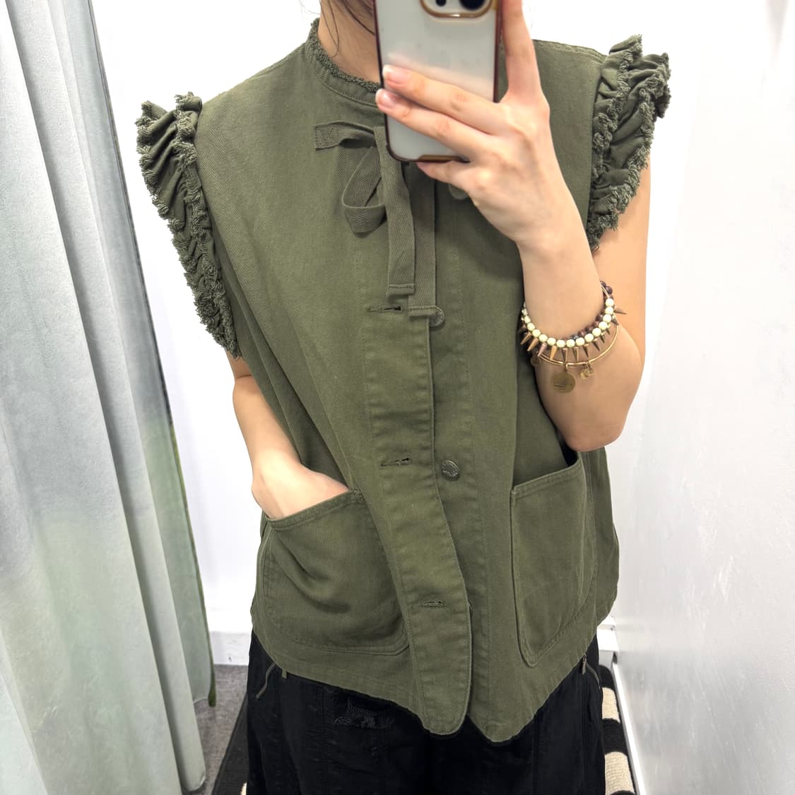 Freaks store 카키 리본 베스트 상품이미지2