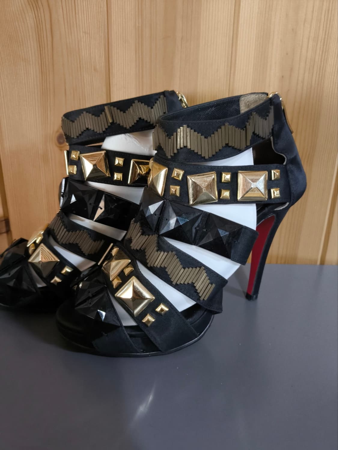 230mm 슈콤마보니 비즈 스터드 구두 힐 상품이미지2