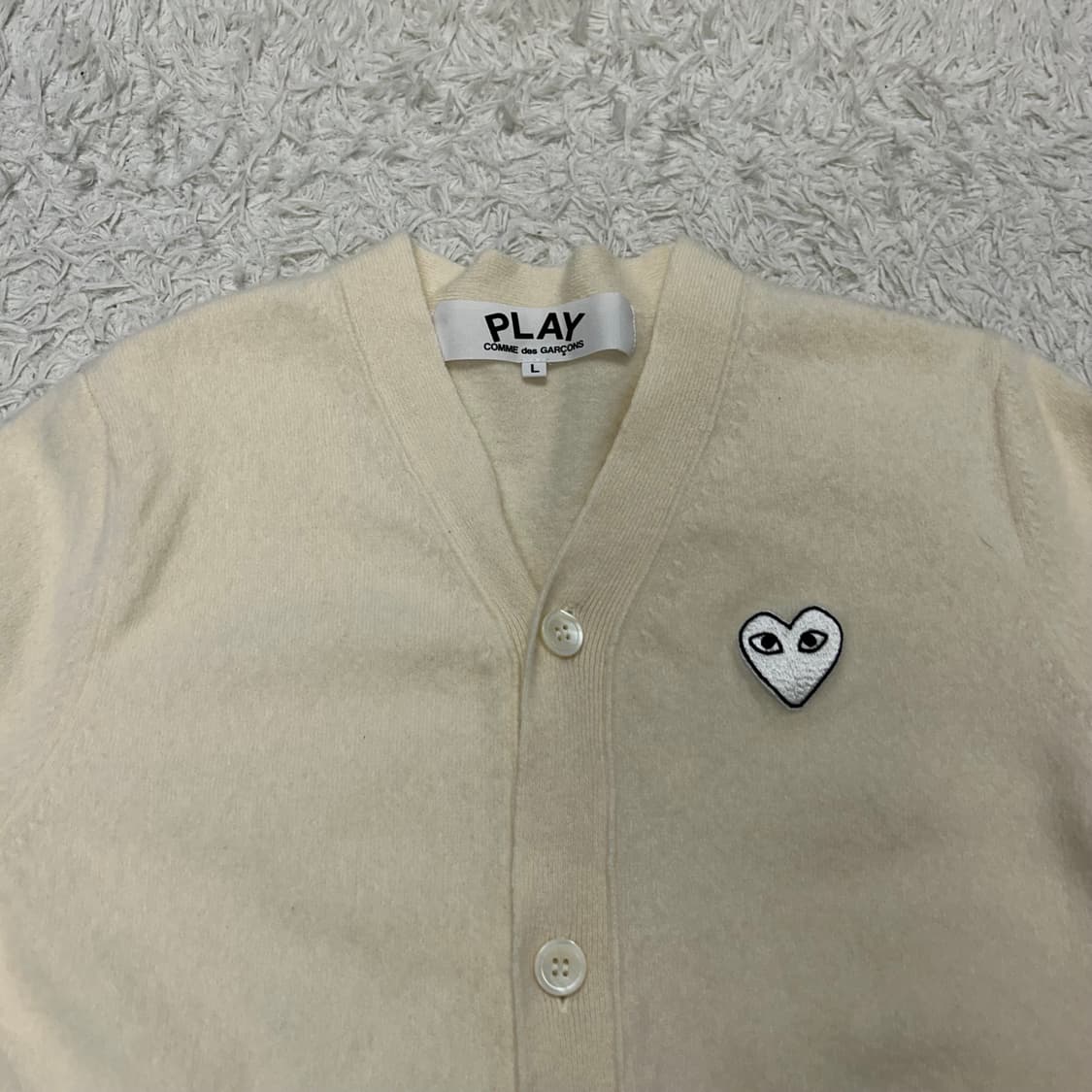 Comme des Garçons white wool cardigan 상품이미지5