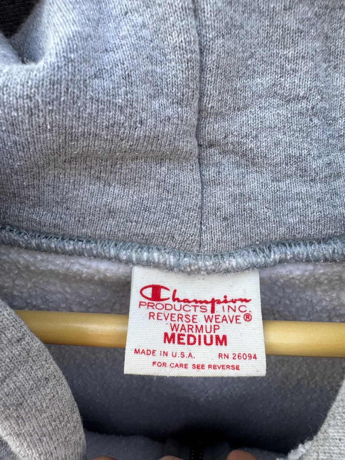 챔피온 60s 복각 레드탭 리버스위브 후드 집업 made in usa 상품이미지5