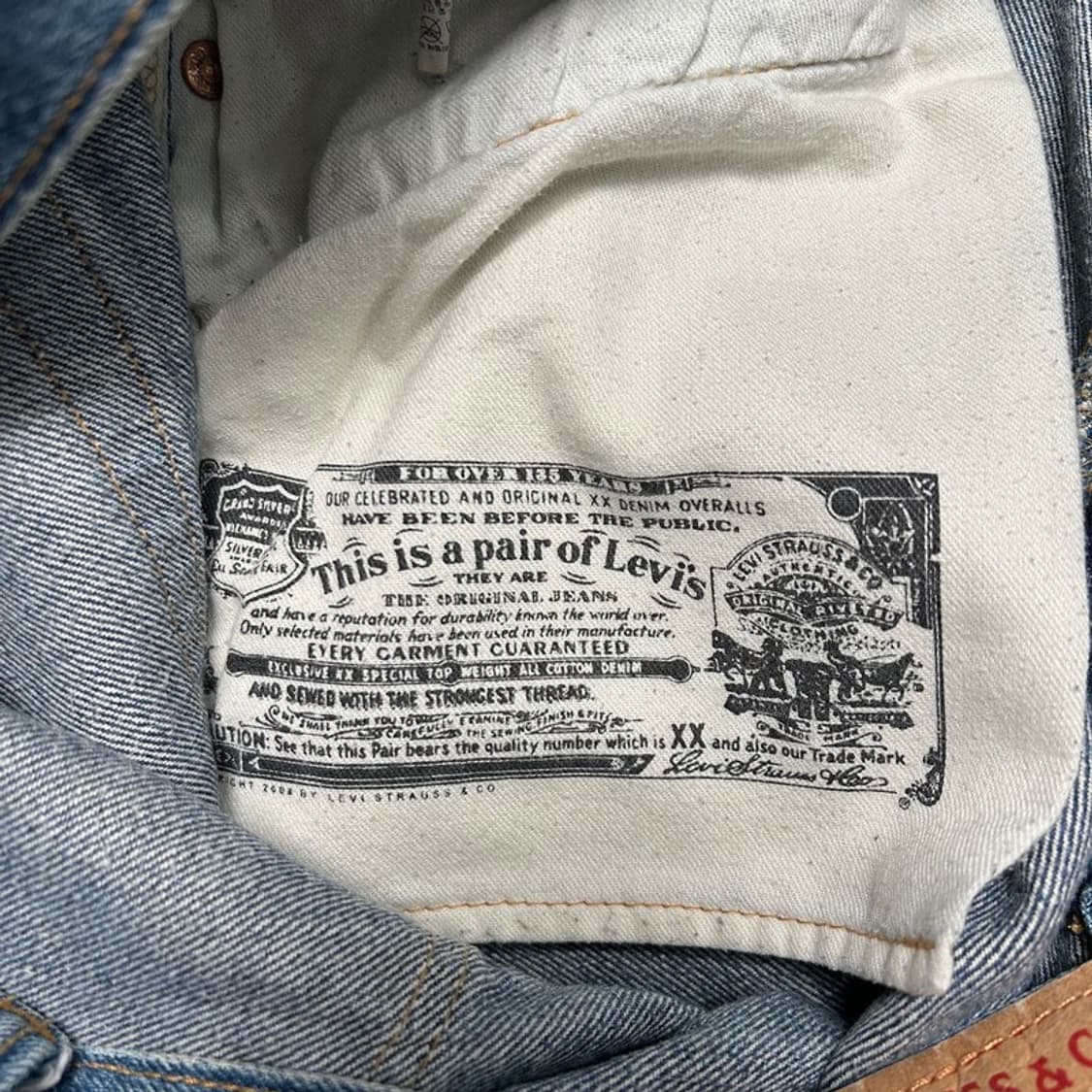 리바이스 501 오리지널 데님진 W34 L34 상품이미지5