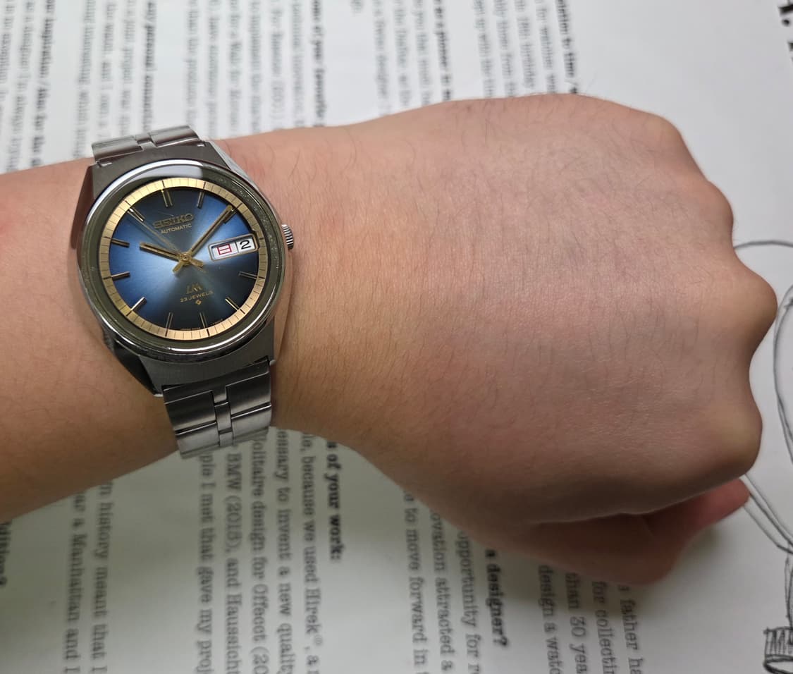 레어] 빈티지 세이코 LM로드매틱 순정 블루그라데이션 한자 데이데이트 상품이미지8