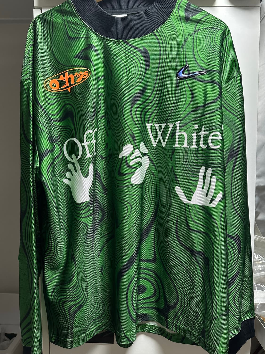 [XL]나이키 X 오프화이트 저지 긴팔 / 그린 상품이미지3