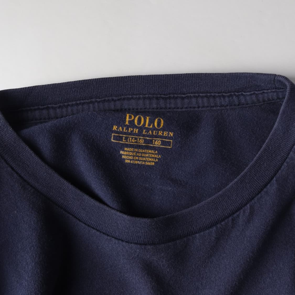 폴로 랄프로렌 빈티지 성조기 패치 네이비 반팔 티셔츠 160 상품이미지5