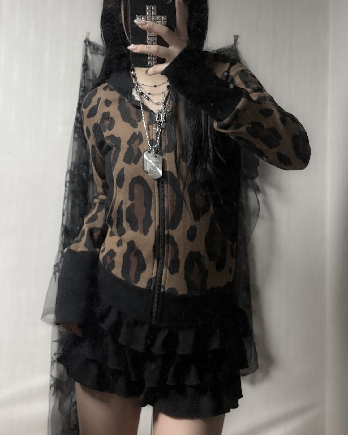 펑크 y2k 레오파드 후드집업  상품이미지1