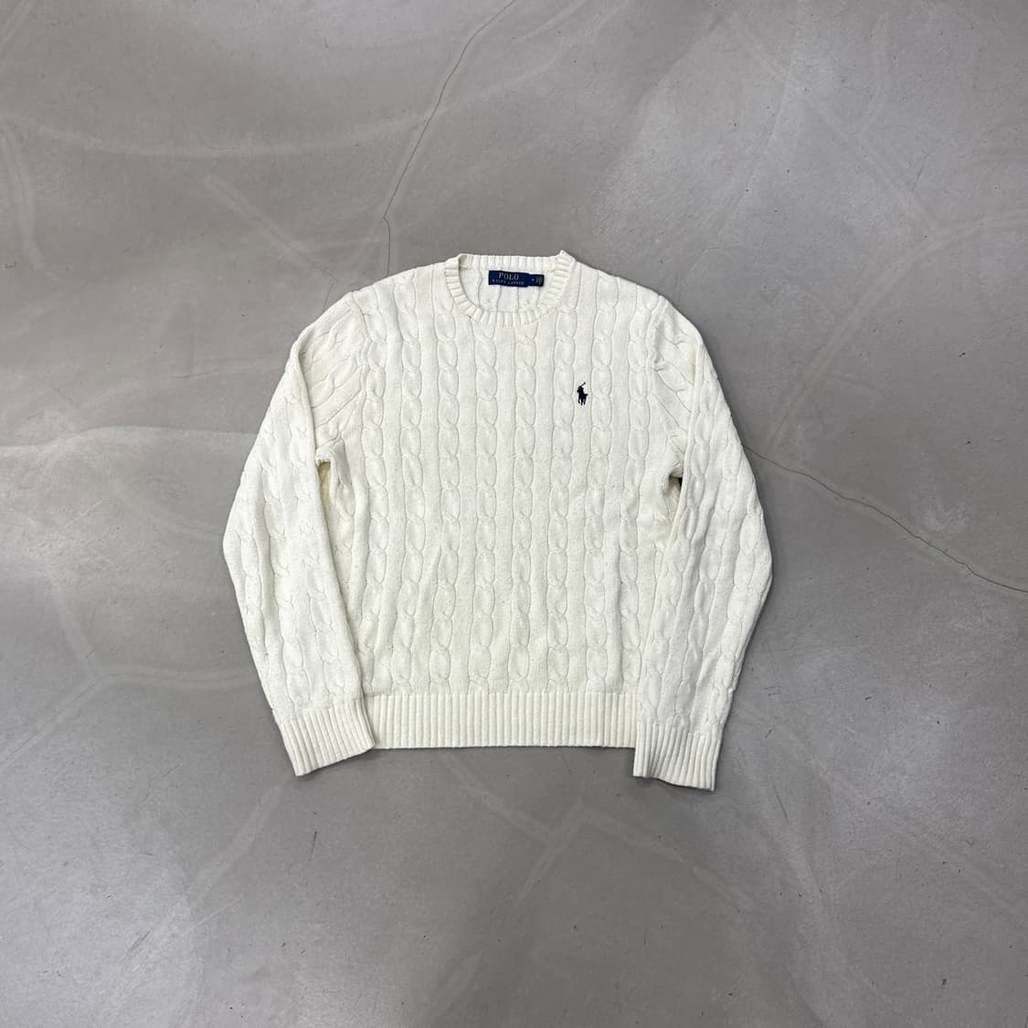 폴로 케이블 니트 화이트 M 상품이미지1