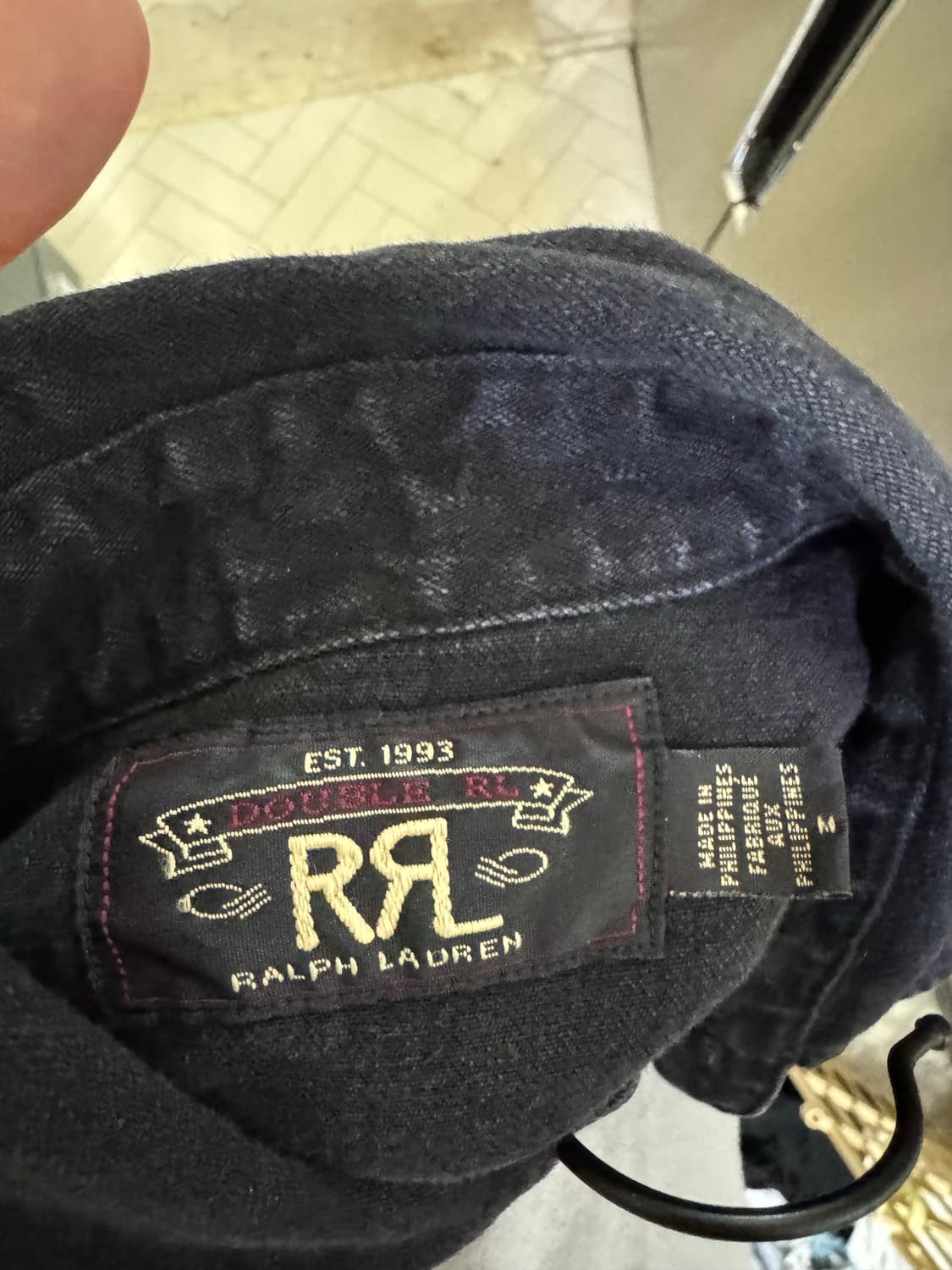 더블알엘 RRL 웨스턴 데님 셔츠 블랙 콘초 상품이미지5