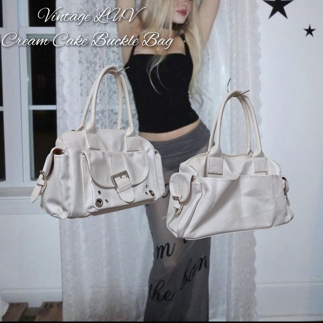 Vintage LUV Cream Cake Buckle Bag 상품이미지1