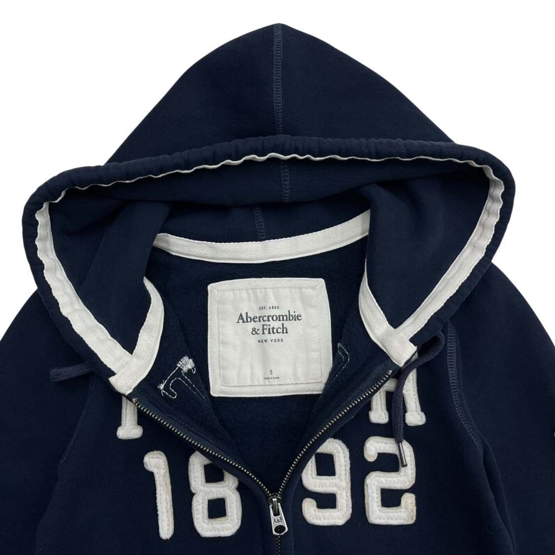 아베크롬비 센터로고 투웨이 네이비 후드집업 S 상품이미지5