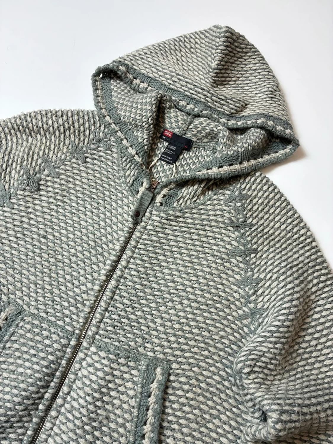 디젤 00's 패치드 짜임 울 후드 집업 PN8303 상품이미지2