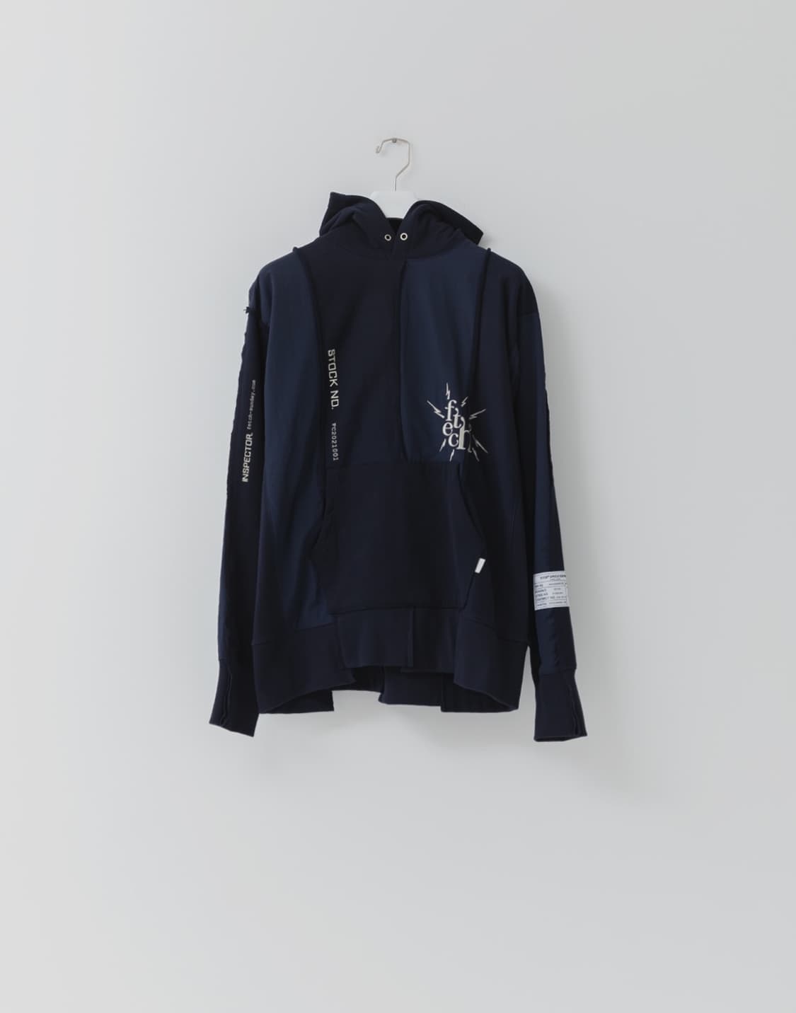 Mixed rebuild hoodie (navy) 상품이미지1