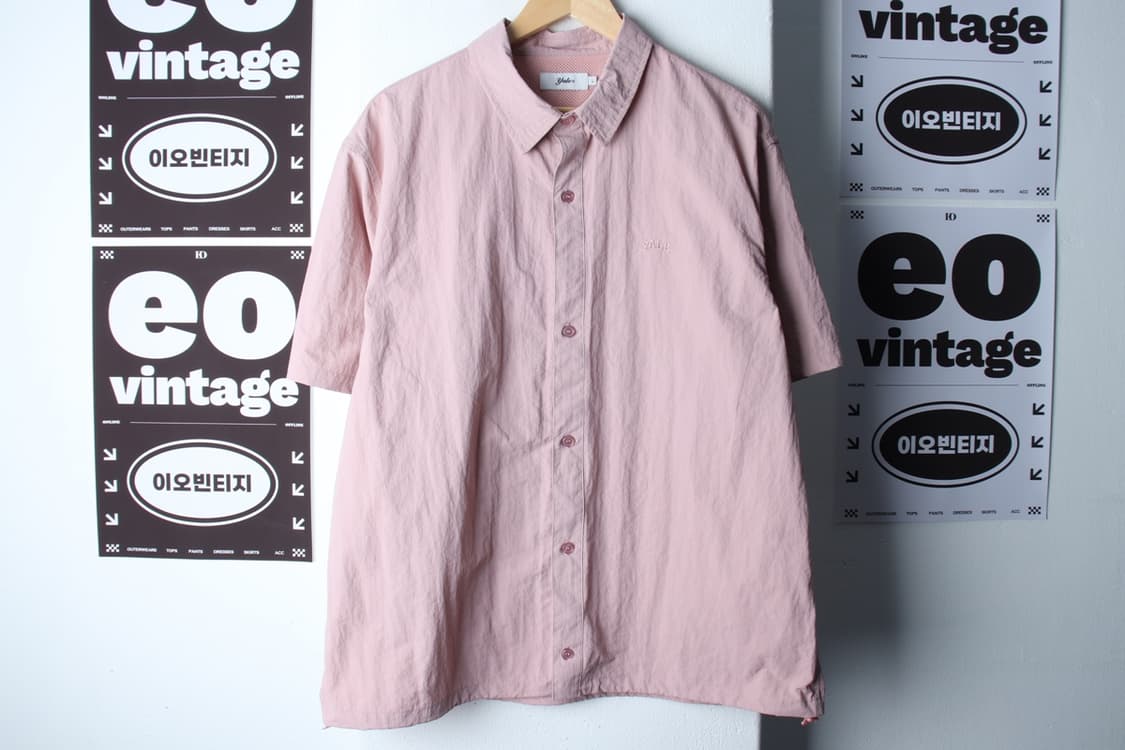 (L-XL) 예일 반팔 카라 티셔츠 셔츠 남방 나일론 우븐-H32491 상품이미지2