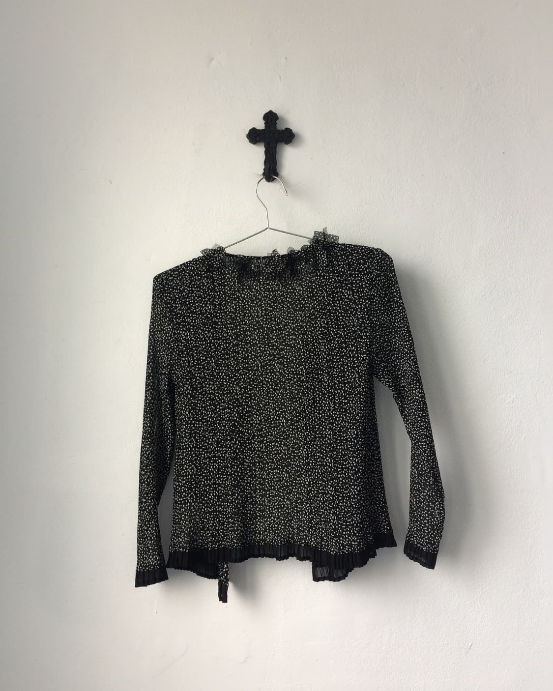 Pattern pleats open cardigan 상품이미지3