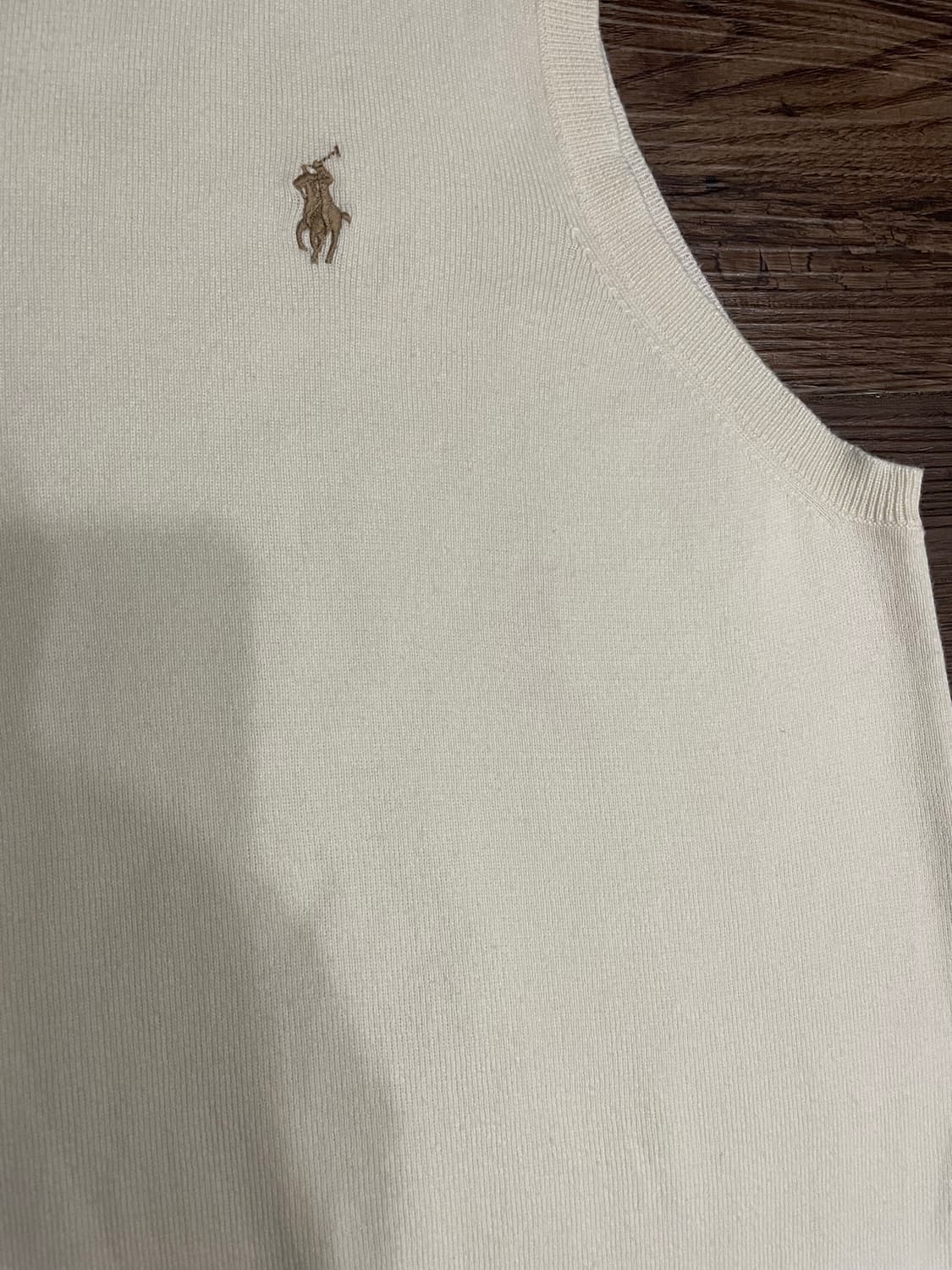 폴로 랄프로렌 피마코튼 니트 조끼 베스트 아이보리 상품이미지4