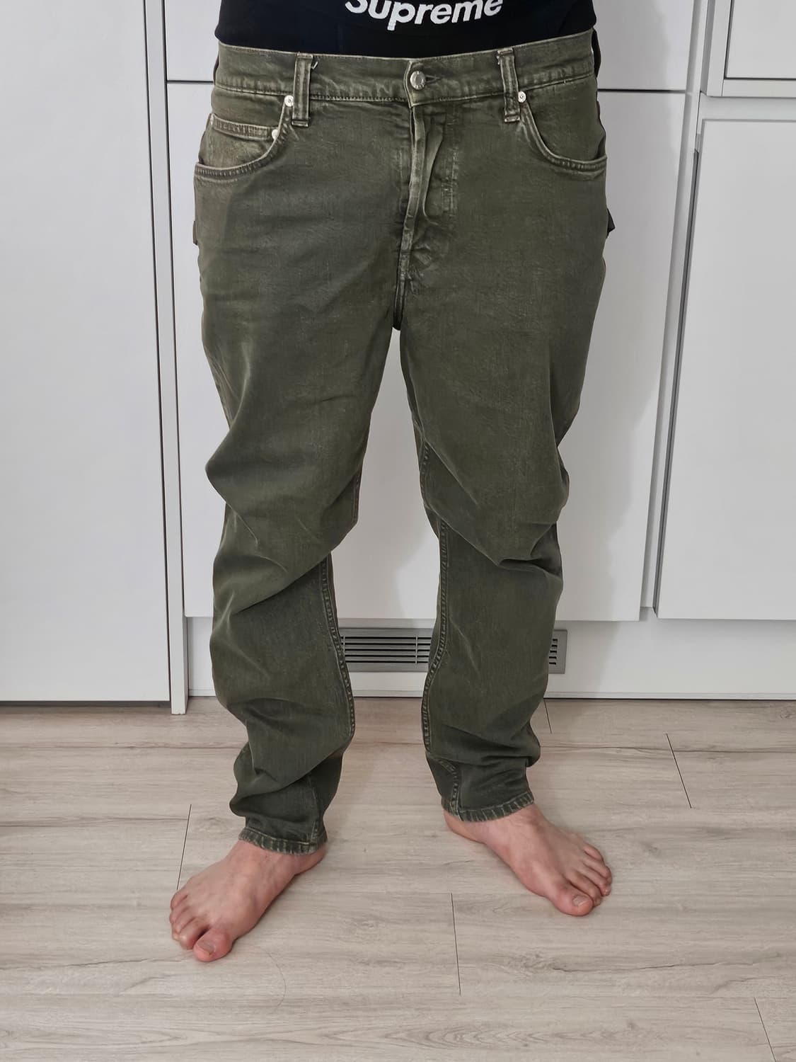 Helmut Lang olive strap denim pants 상품이미지3