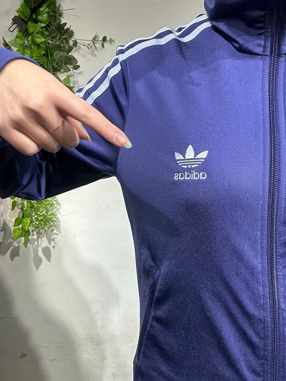 아디다스 퍼플 파이어버드 스카이 블루 빅 로고 삼선 트랙탑 져지 95 상품이미지4
