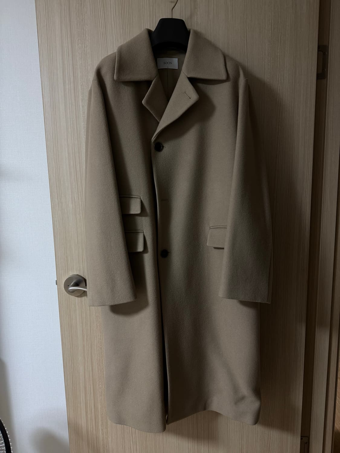 소신(SOCIN) 멜튼 울 수티앵 코트 베이지 M 팔아요! 상품이미지2