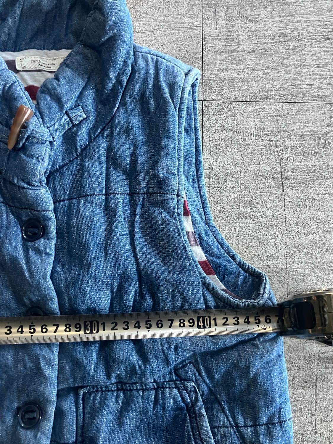 일본빈티지 Earth 핀터깔 하구미모리걸 올드스쿨아메카지 더플베스트자켓 상품이미지2