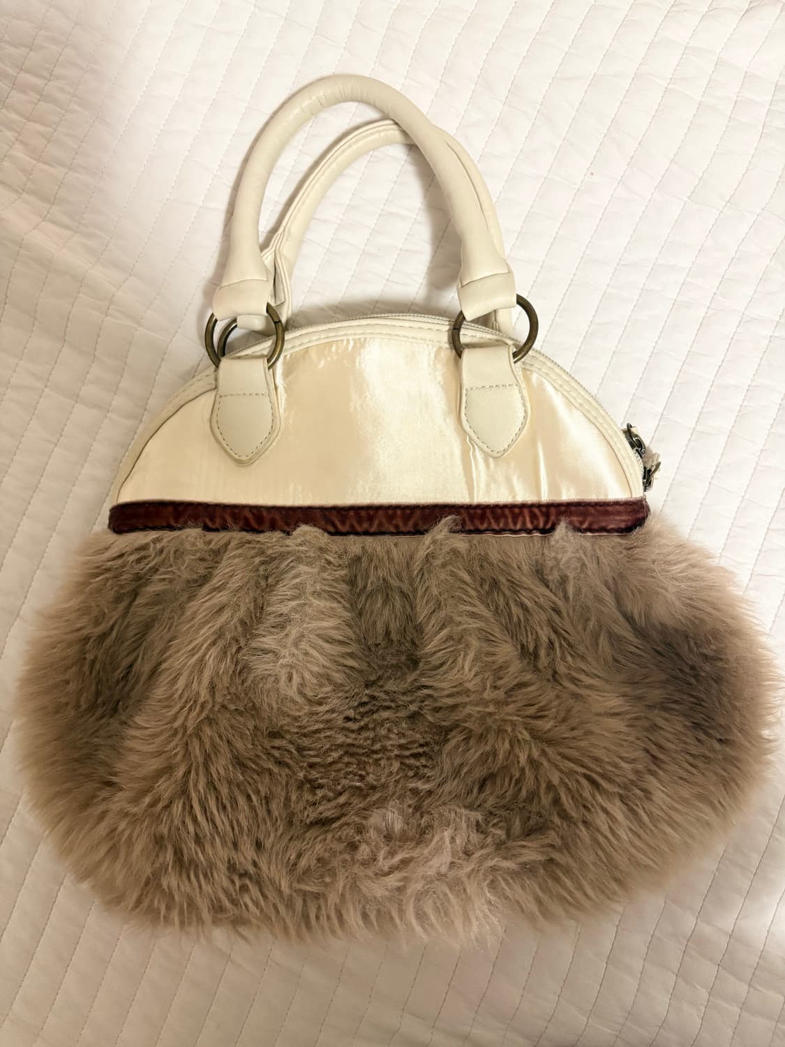 엑시즈팜 라떼갸루 빈티지 퍼 토트백 상품이미지2