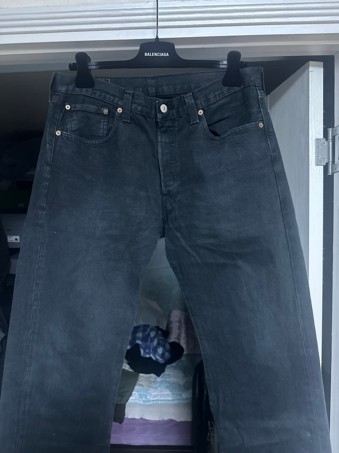 [34X32] 빈티지 리바이스 501 블랙진 상품이미지2