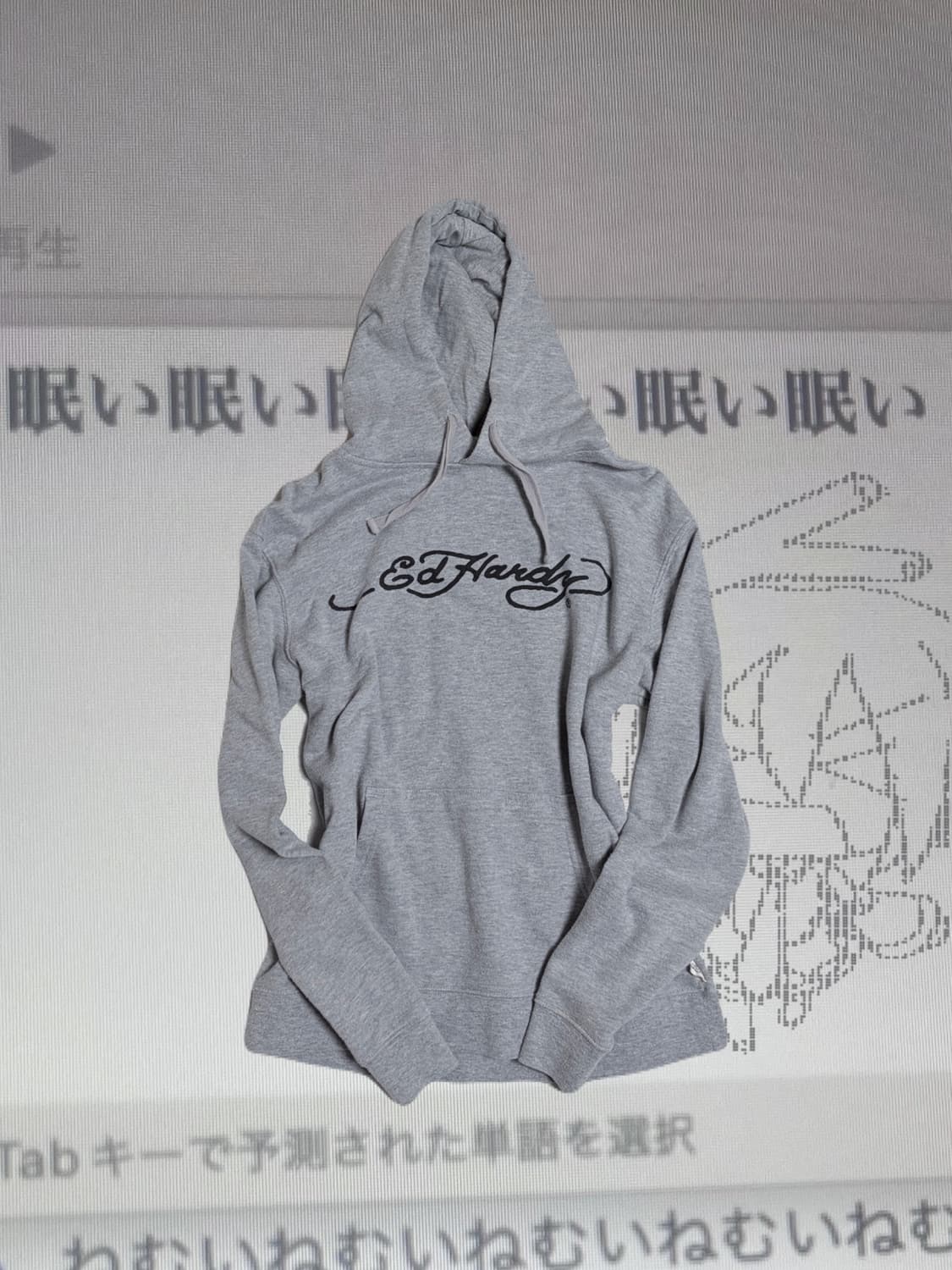 에드하디 해골 레터링 펑크 후드티 그레이  상품이미지2
