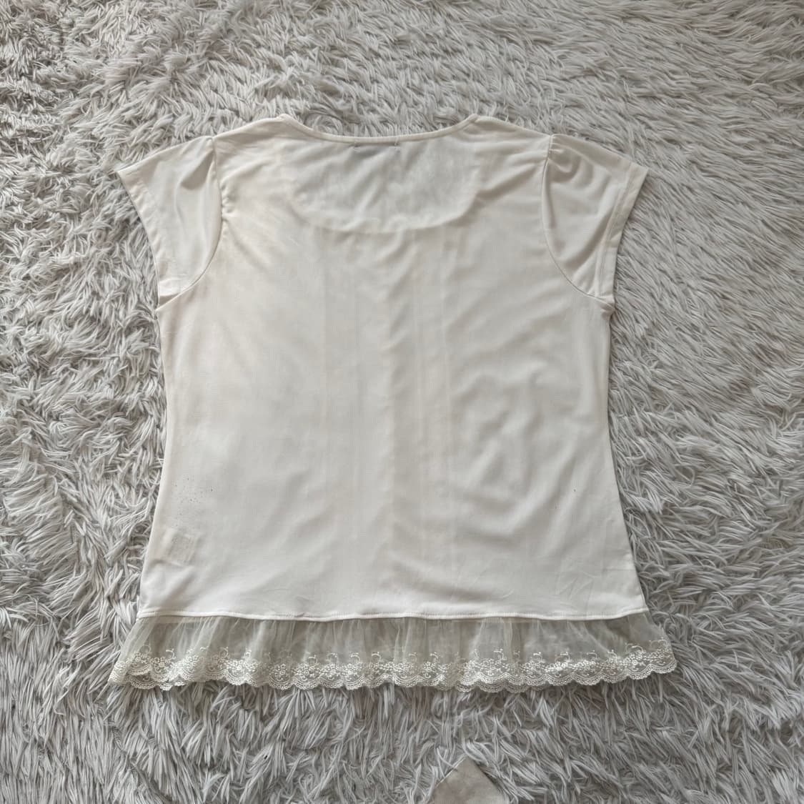 PLEN VOIR 일본빈티지 y2k 반팔 노드 빈티지바날 러블리 L 40 상품이미지3