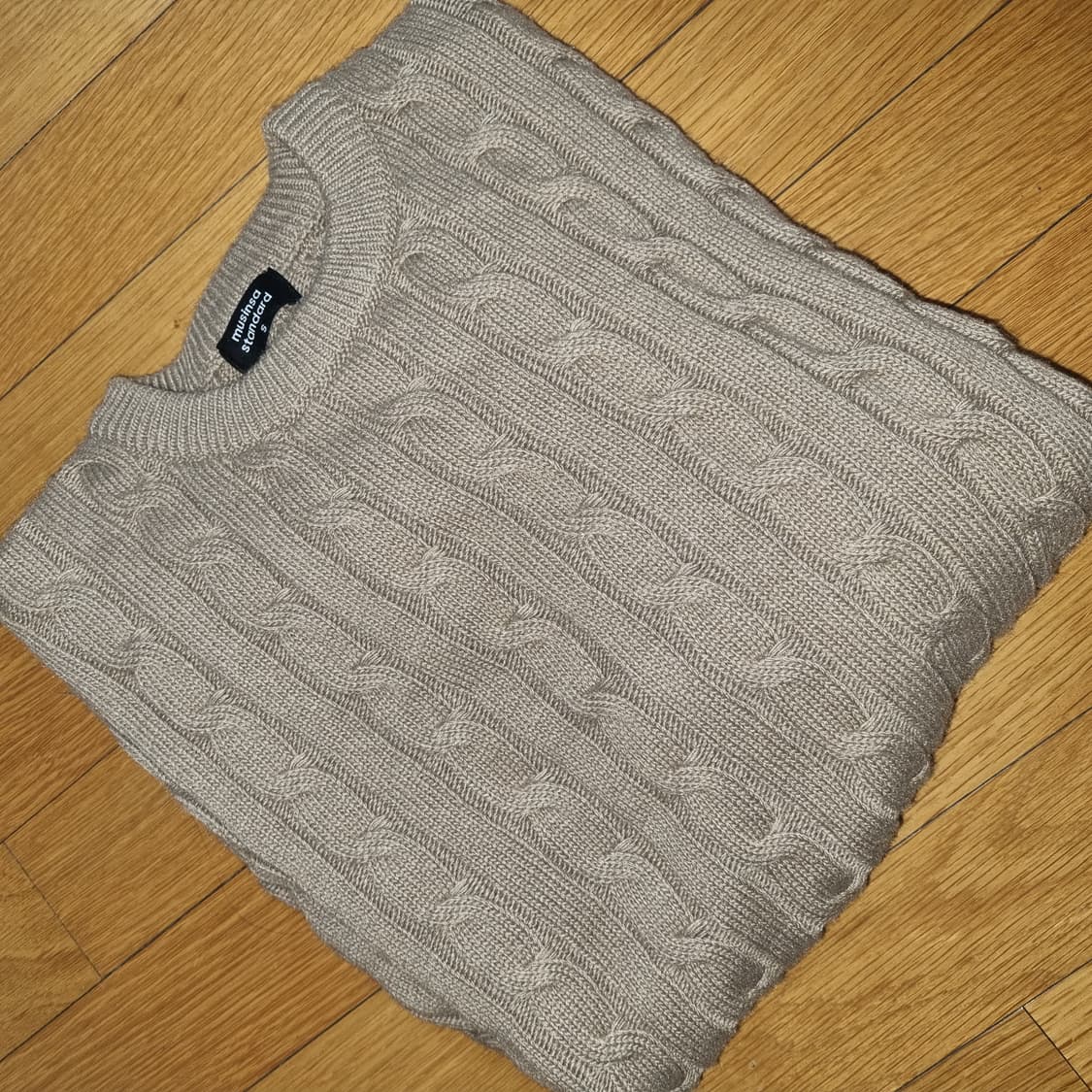 무신사 스탠다드 케이블 니트 베이지 S사이즈 상품이미지2