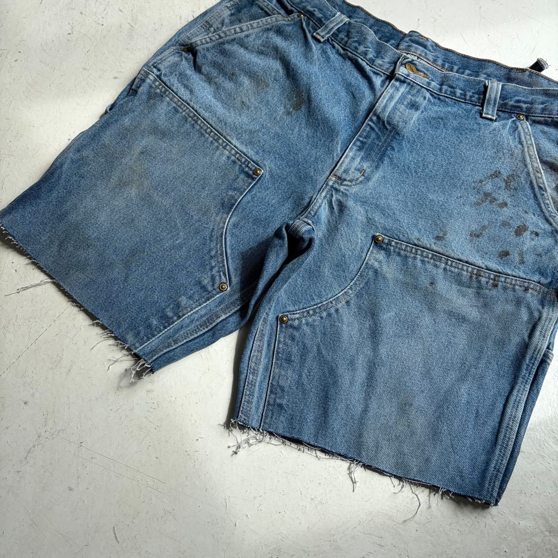 00s 칼하트 빈티지 더블니 데님 반바지 38 상품이미지3