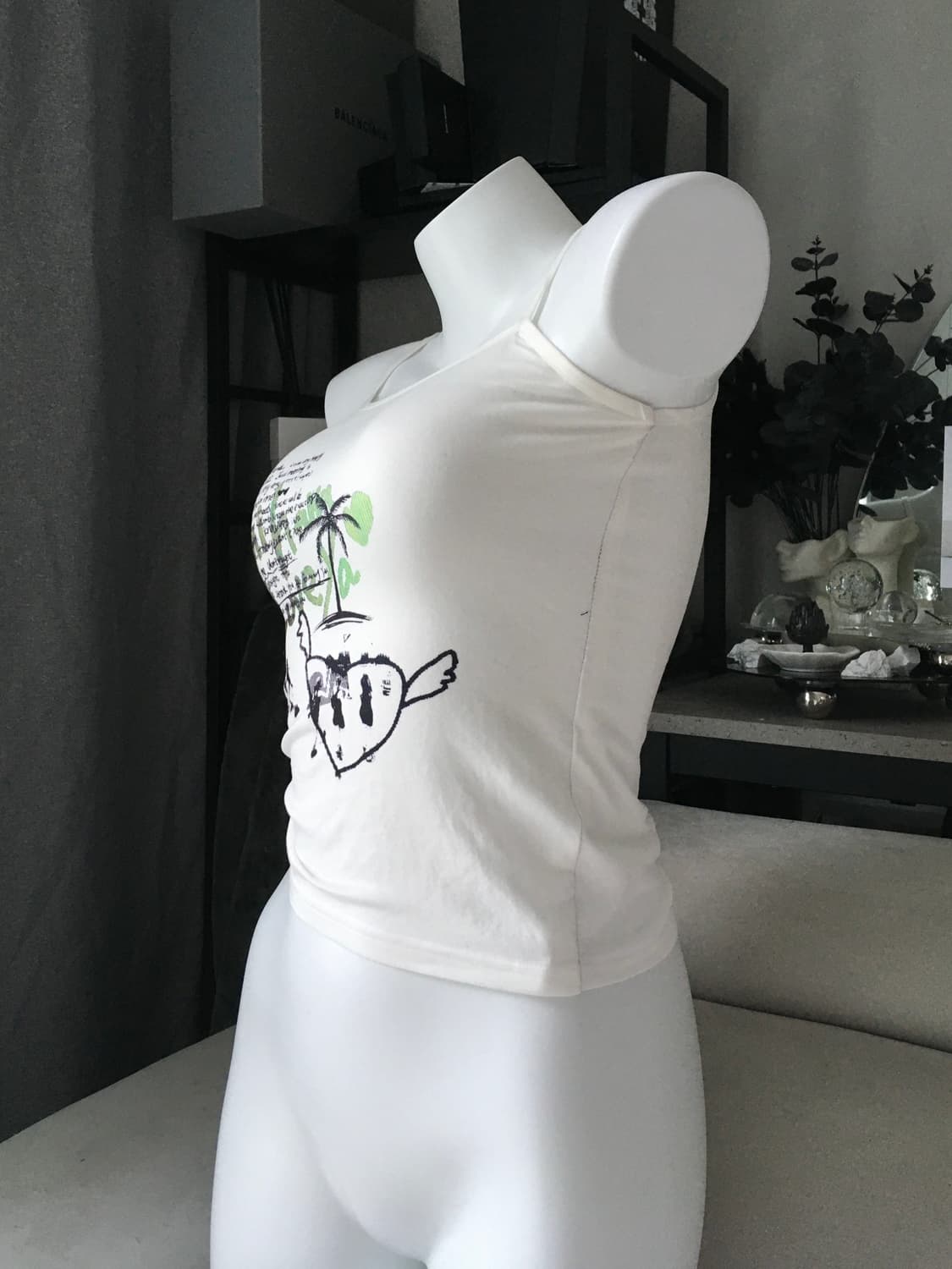 ༒ letter-printed shirring sleeveless 상품이미지4