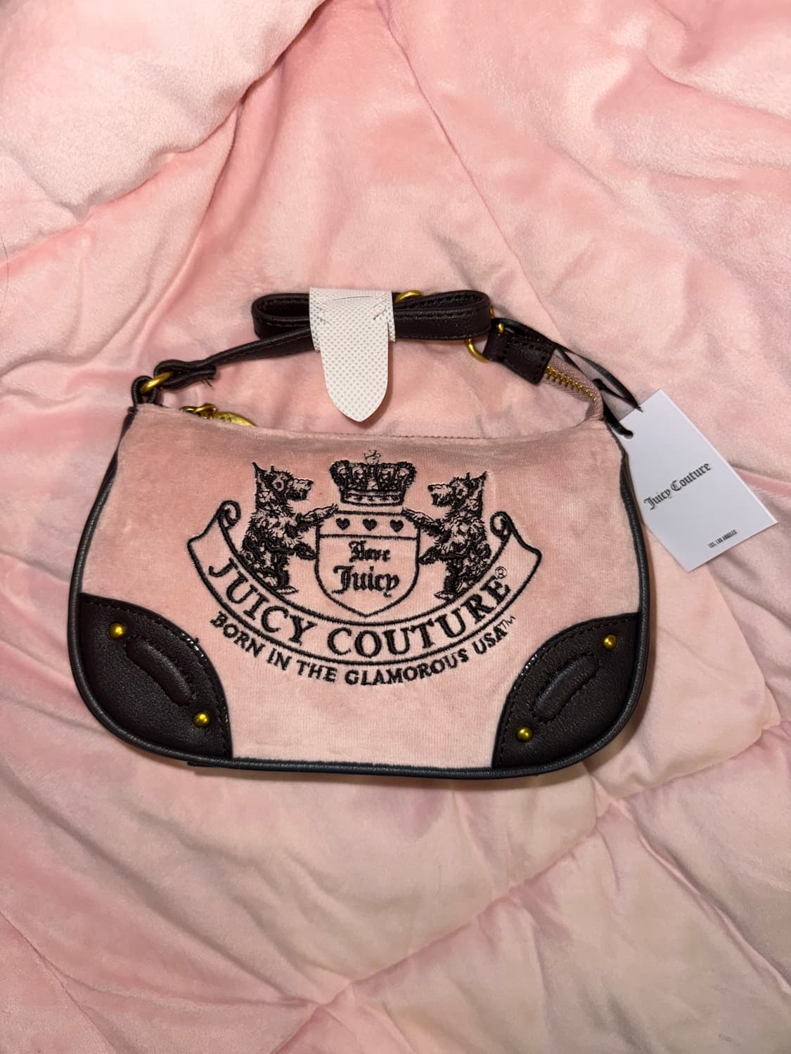 쥬시꾸뛰르 신상 미니백 스코티독 핑크 벨벳 숄더백 베이비베어 베메클 갸루 상품이미지1