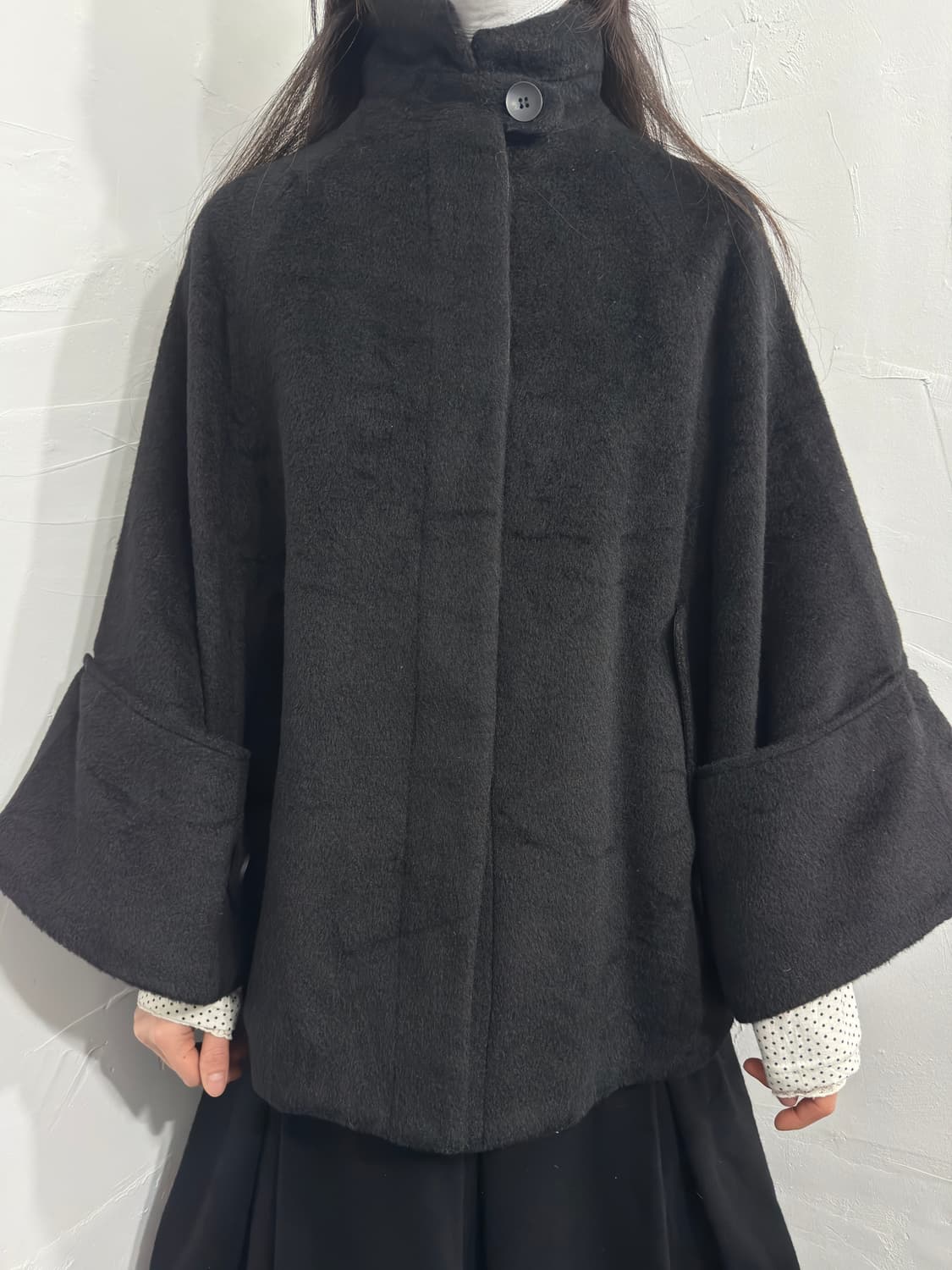 ribbon detail cape coat 상품이미지3